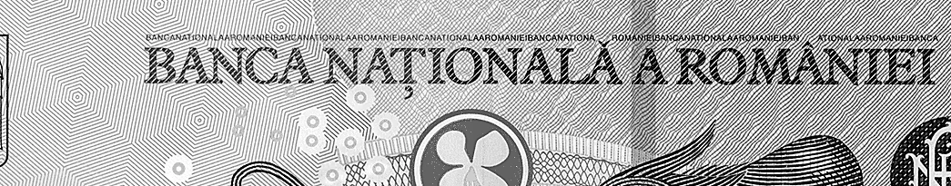 Fragment mărit al inscripției NAȚIONALĂ de pe bancnota de 100 lei, cu semnul ascuțit deasupra literei Ă
