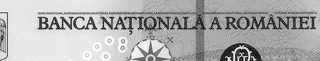 Fragment mărit al inscripției NAȚIONALĂ de pe bancnota de 50 lei, cu semnul ascuțit deasupra literei Ă